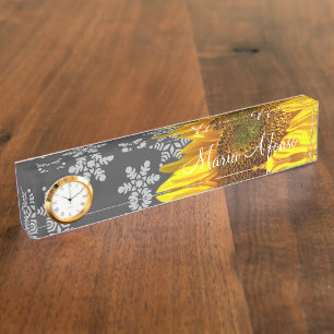 Sunflower Snowflakes Desk Nameplate