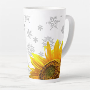 Sunflower Snowflakes Latte Mug