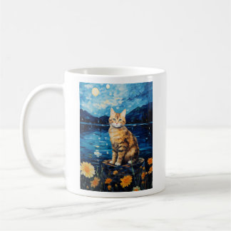 Sunflower Sonata with a Vintage Cat Muse: An Homag Coffee Mug