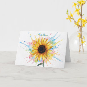 Sunflower Splash Art Mother's Day Card