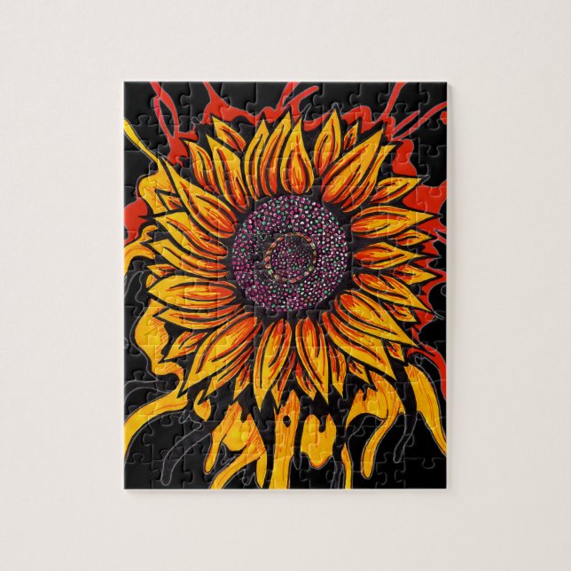 Sunflower Splattered Jigsaw Puzzle (Vertical)