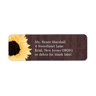 Sunflower Splendour   Return Address Label