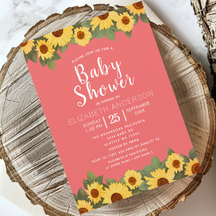 Sunflower Spring Baby Shower Invitation