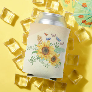 sunflower spring ceramic can cooler