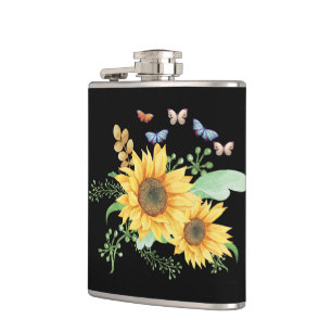 sunflower spring hip flask