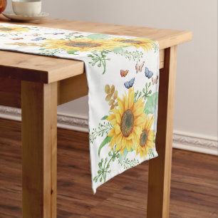 sunflower spring short table runner