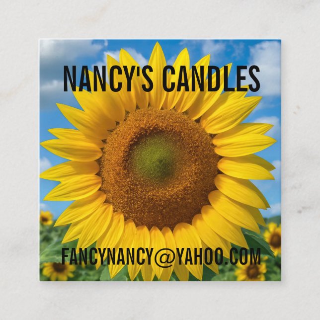 SUNFLOWER SQUARE BUSINESS CARDS (Front)