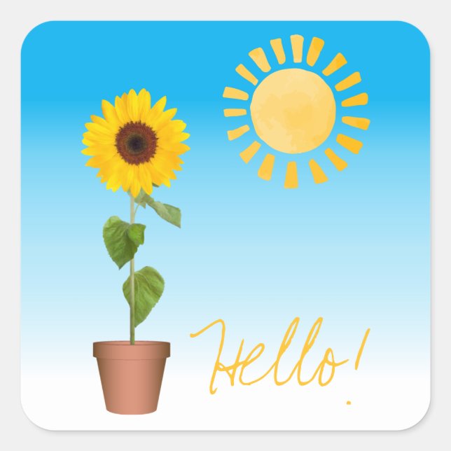 Sunflower Square Sticker (Front)