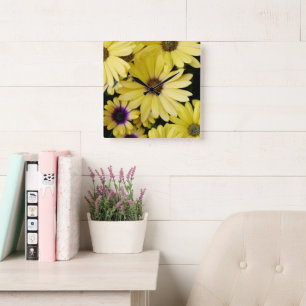 sunflower square wall clock