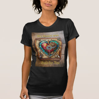 Sunflower Stained Glass Heart Steampunk Series T-Shirt