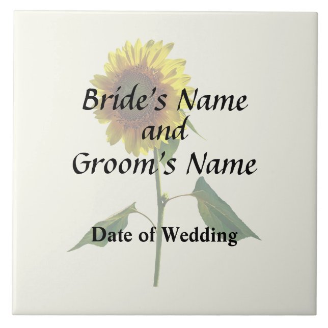 Sunflower Standing Tall Wedding Products Ceramic Tile (Front)