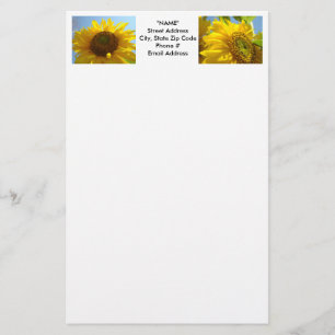 SUNFLOWER Stationery Custom Personal Sun Flowers