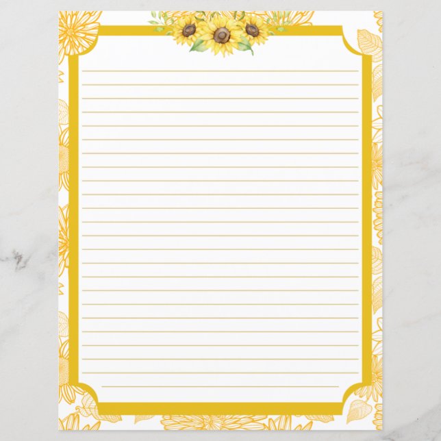 Sunflower Stationery Paper (Front)