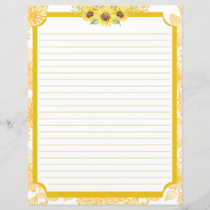 Sunflower Stationery Paper