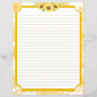 Sunflower Stationery Paper