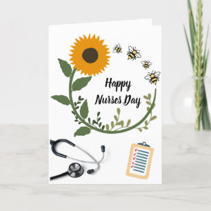 Sunflower Stethoscope Happy Nurses Day  Card