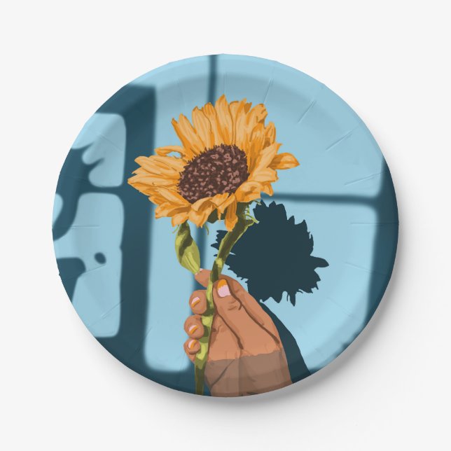 Sunflower Still Life Paper Plate (Front)
