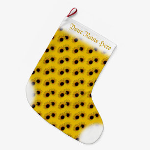 Sunflower Stocking Gold Christmas Stocking Custom