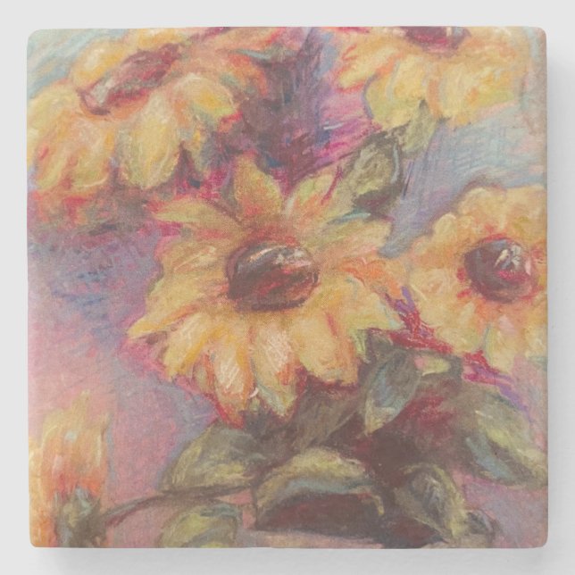 Sunflower Stone Coaster (Front)