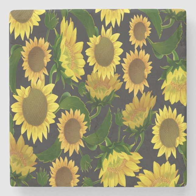 Sunflower Stone Coaster (Front)