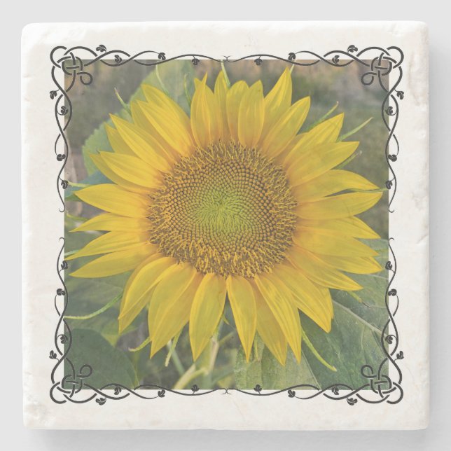 Sunflower Stone Coaster (Front)