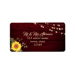 Sunflower String Lights Label