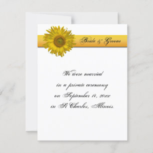 Sunflower Stripe Marriage / Elopement Announcement