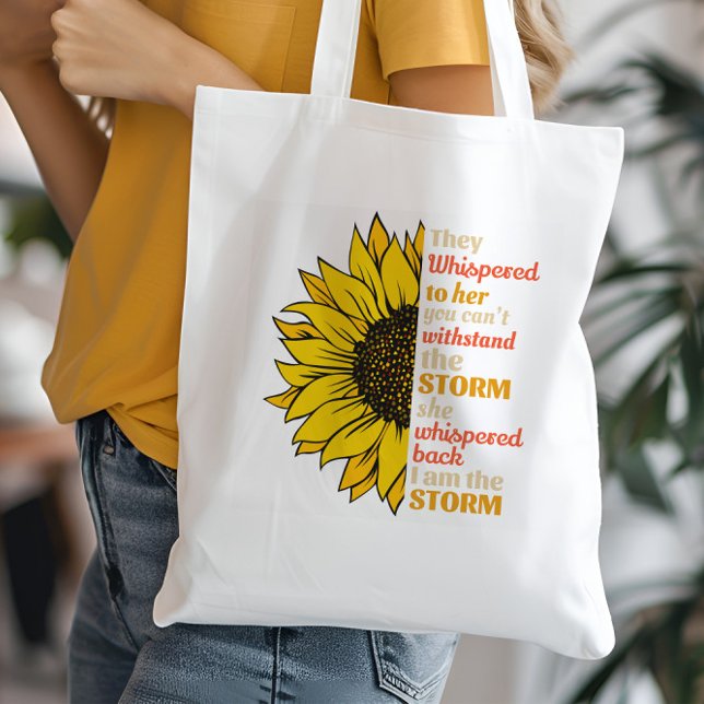 Sunflower Strong Woman They Whispered To Her Tote Bag (Creator Uploaded)