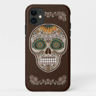 Sunflower Sugar Skull Day of the Dead iPhone case