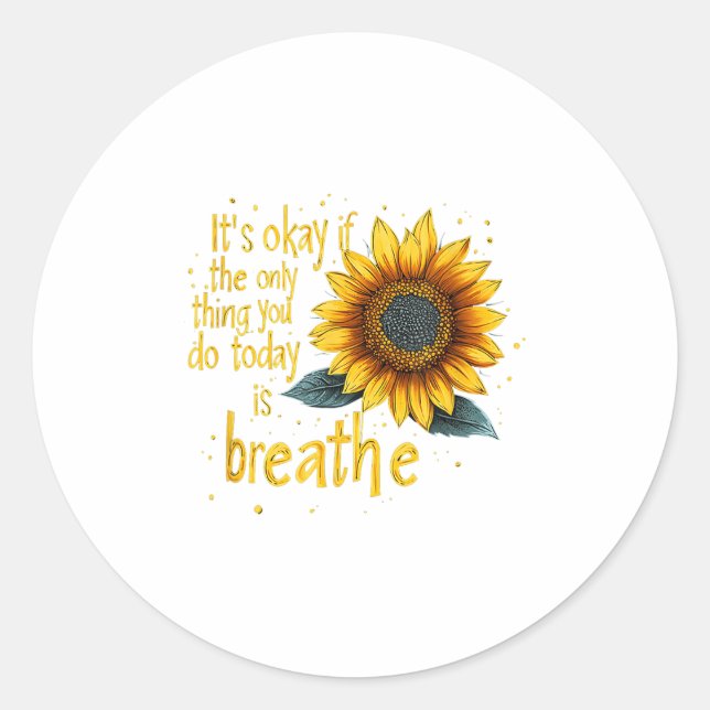 Sunflower Suicide Awareness  Classic Round Sticker (Front)