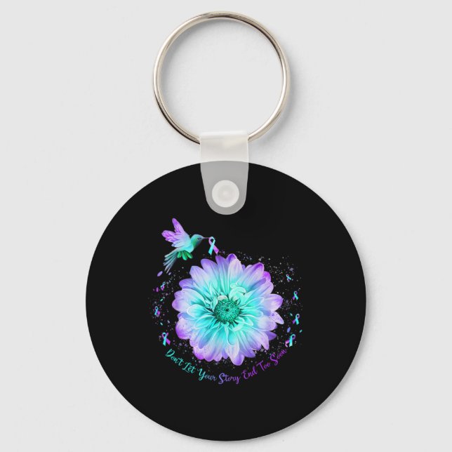 Sunflower Suicide Prevention Awareness 1  Key Ring (Front)
