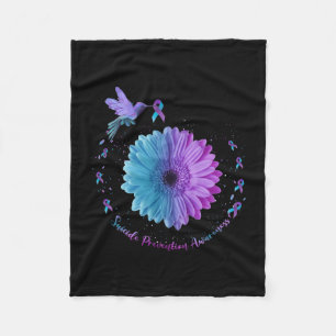 Sunflower Suicide Prevention Awareness Fleece Blanket