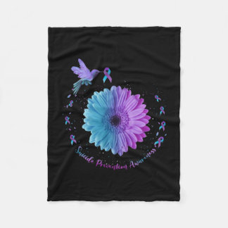 Sunflower Suicide Prevention Awareness  Fleece Blanket