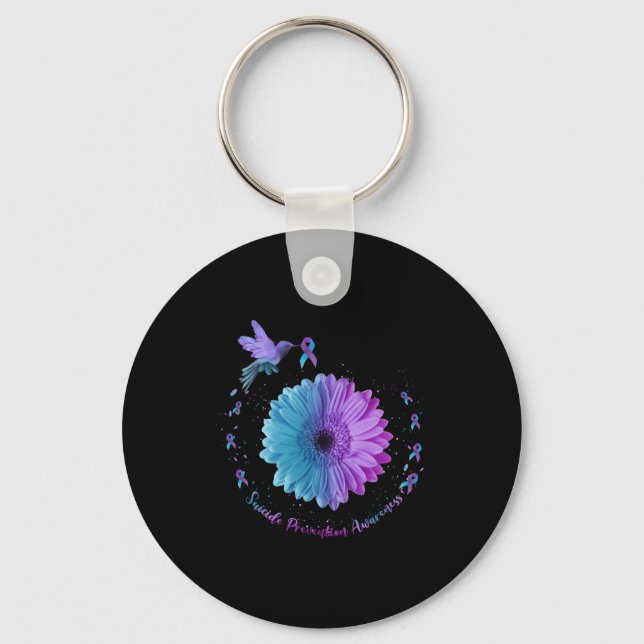 Sunflower Suicide Prevention Awareness  Key Ring (Front)