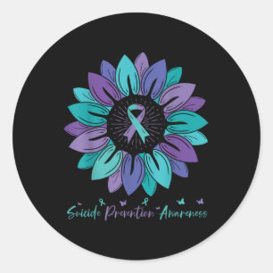 Sunflower Suicide Prevention Awareness Month Classic Round Sticker