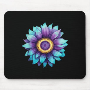 Sunflower Suicide Prevention Awareness Teal Purple Mouse Pad
