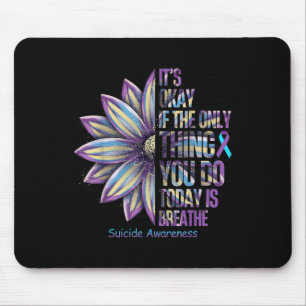 Sunflower Suicide Prevention Awareness Week Teal P Mouse Pad