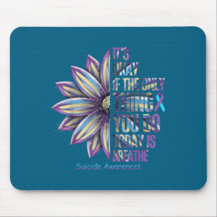 Sunflower Suicide Prevention Awareness Week Teal P Mouse Pad