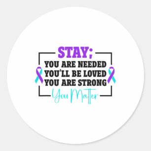 Sunflower Suicide Prevention Suicide Awareness 2  Classic Round Sticker