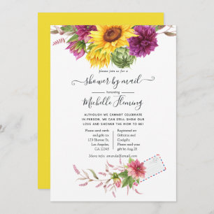 Sunflower Summer Baby Shower by Mail Invitation