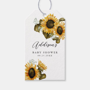 Sunflower Summer Baby Shower Gift Tags