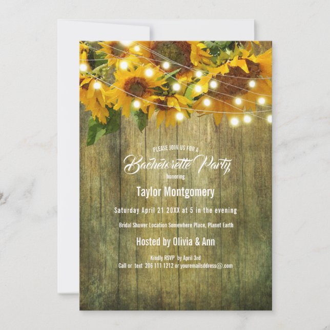 Sunflower Summer | Rustic Americana Thank You Invitation (Front)