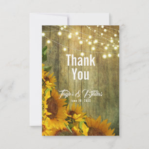 Sunflower Summer Rustic Americana Thank You Invitation