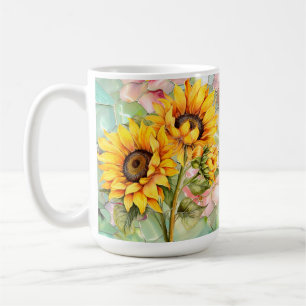 Sunflower Summer Yellow Watercolor  Coffee Mug