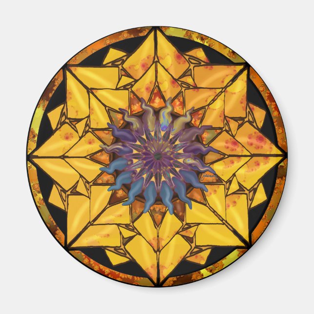 Sunflower Sun Magnet (Front)