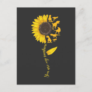 Sunflower Sunshine Cute Dinosaur Lover Trex Dino Postcard