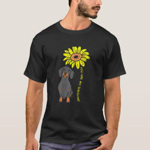 Sunflower Sunshine Dachshund Cute Weiner Dog Anima T-Shirt
