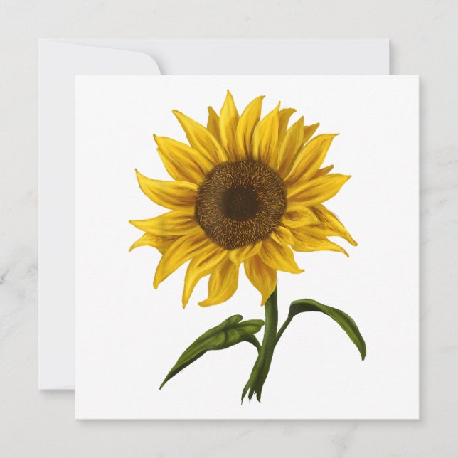 Sunflower Sunshine Floral Watercolor Flower Invitation (Front)