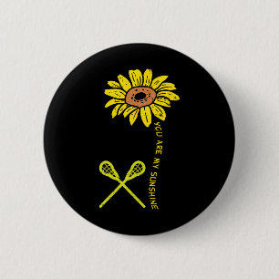 Sunflower Sunshine Lacrosse Lax Player Goalie Men 6 Cm Round Badge