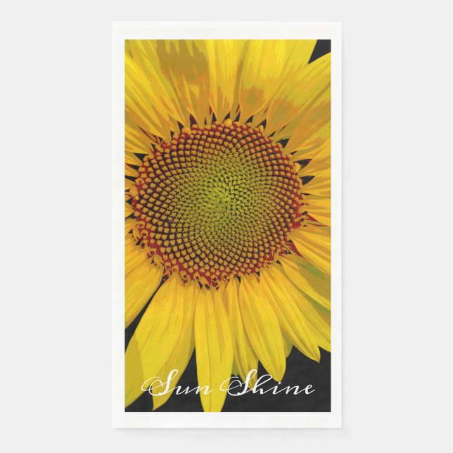 SUNFLOWER SUNSHINE PHOTO PAPER GUEST TOWEL NAPKIN (Front)